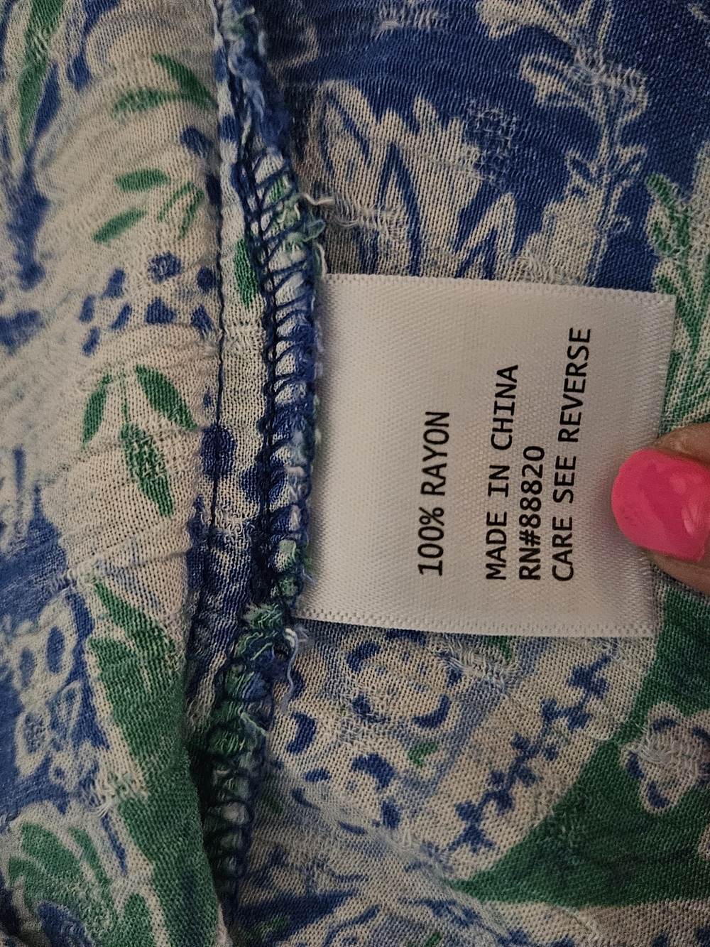 RACHEL Rachel Roy Blue and Green Floral Tie-Front Blouse - Picture 7 of 12